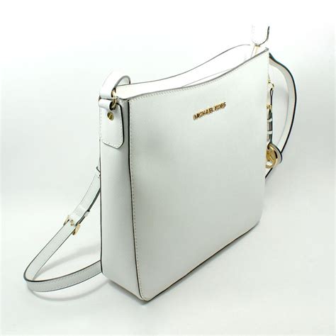 michael kors bags crossbody white|Michael Kors white shoulder bag.